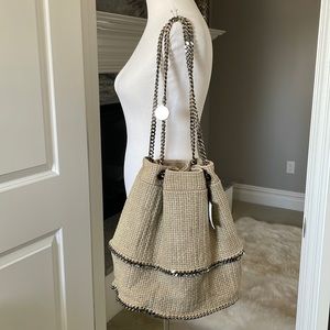 Stella McCartney Woven Falabella Bucket Tote Bag